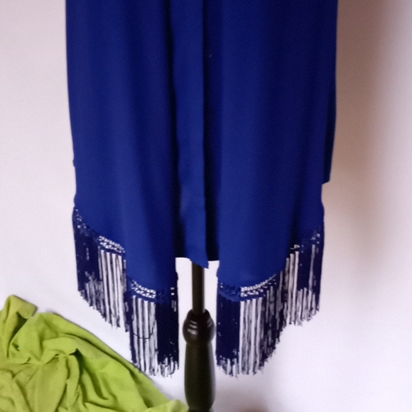 Chico's DRAMA FRINGE Trim Shirt Mysterious Blue Blouse - Picture 4 of 4